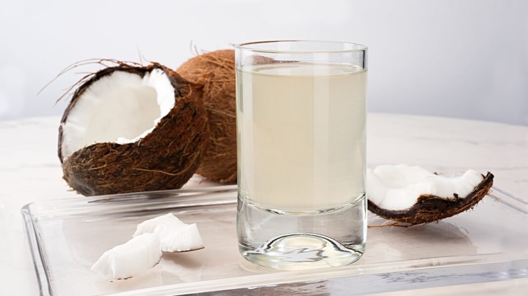 Coconut water served in a cup